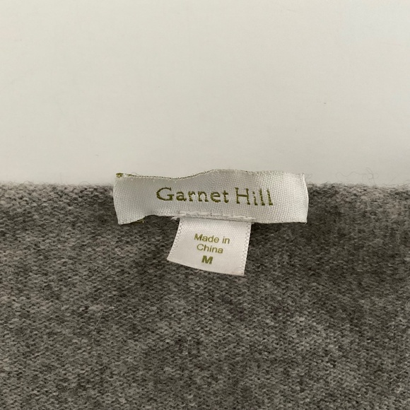 Garnet Hill Babydoll Sweater Sz M Gray 100% Cashmere Scoop Neck Capsule Comfort - Picture 3 of 9